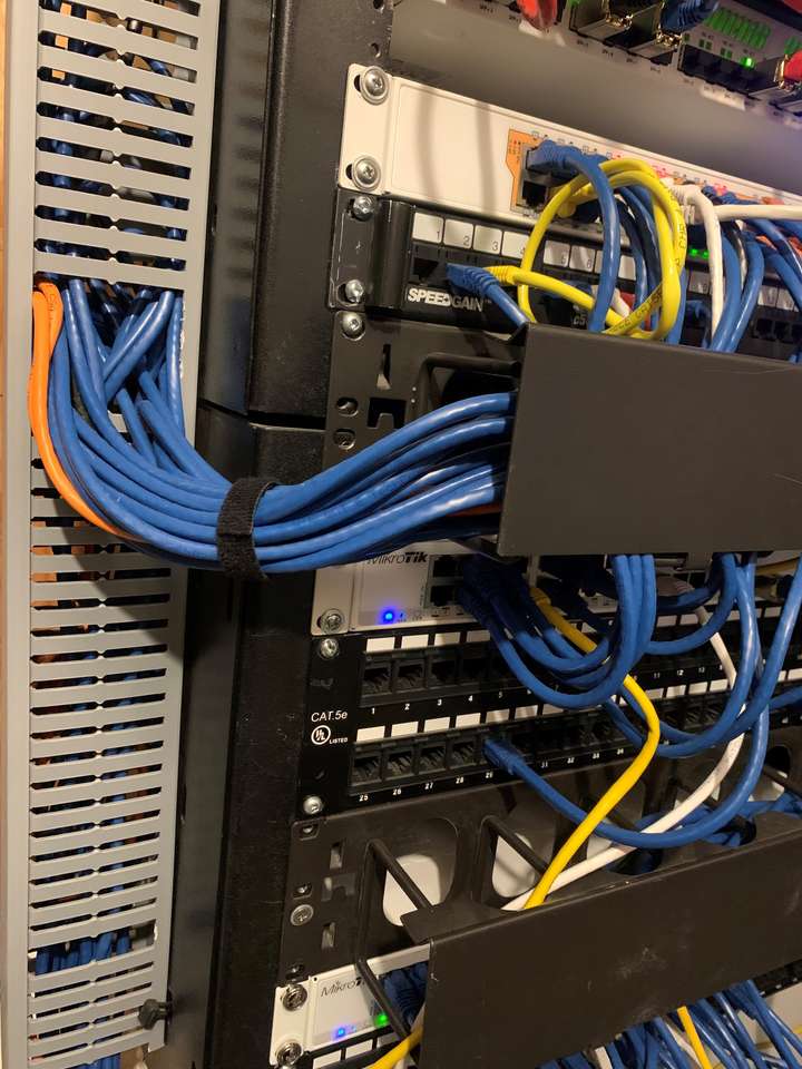 Network rack cabling